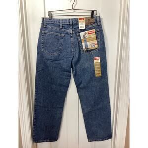 NWT Wrangler Men's Denim Relaxed Fit Straight Leg Jeans Mid Wash Blue Size 34x30